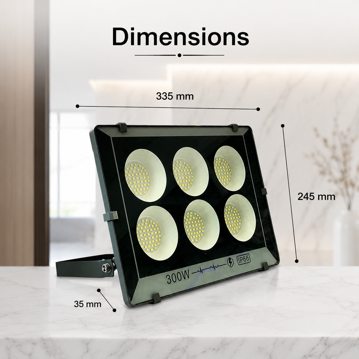 Proiector LED KMTL 300 W, 24.000 lm, lumină rece, pentru exterior