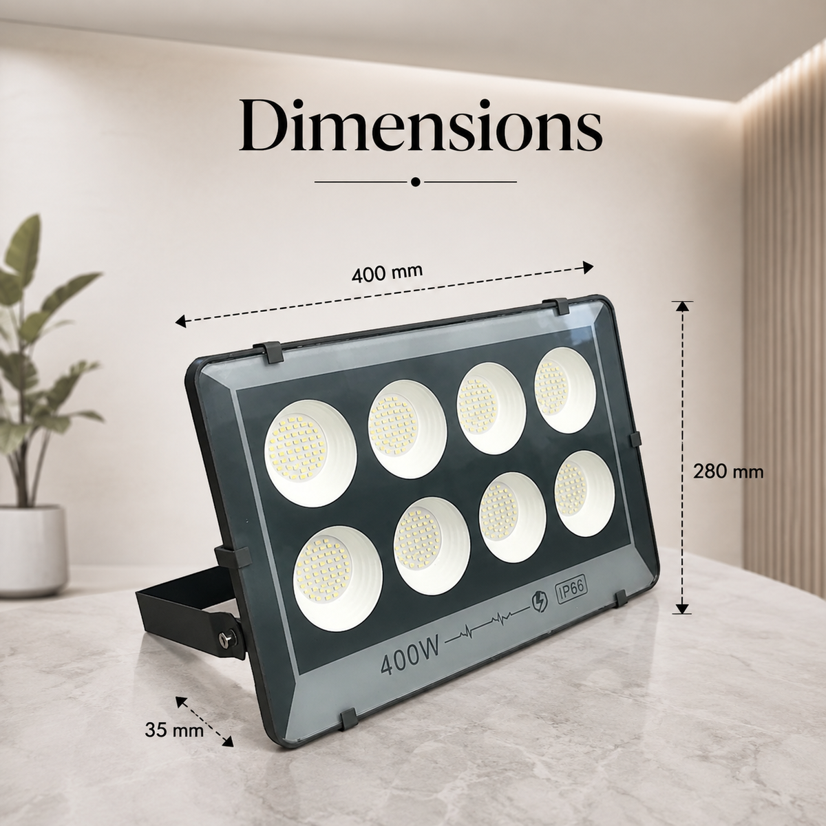 Proiector LED exterior 400 W, 32.000 lm, lumină albă rece, 220 V