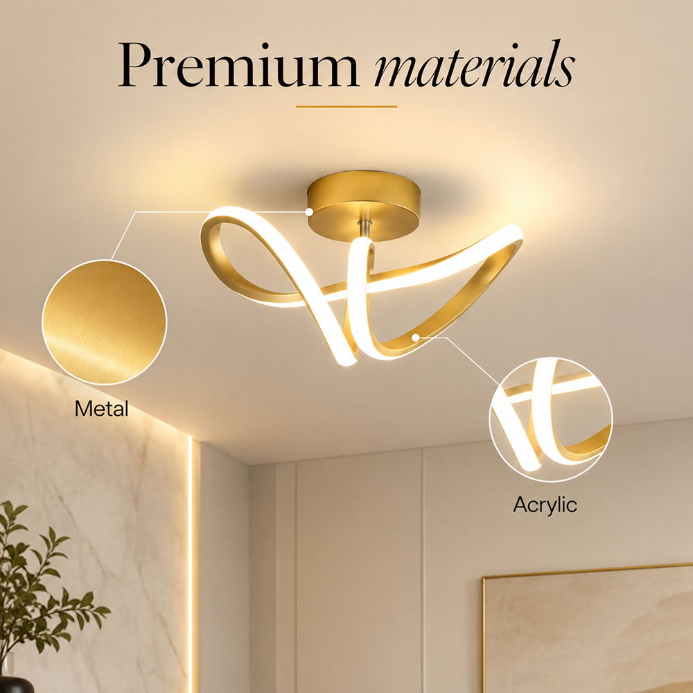 Aplică LED aurie pentru perete, 2500 lm, IP21, 300 mm