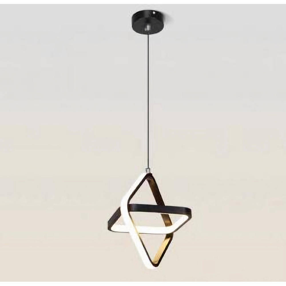 Suspended Chandelier Led Serapha Black 2 Circle 23W