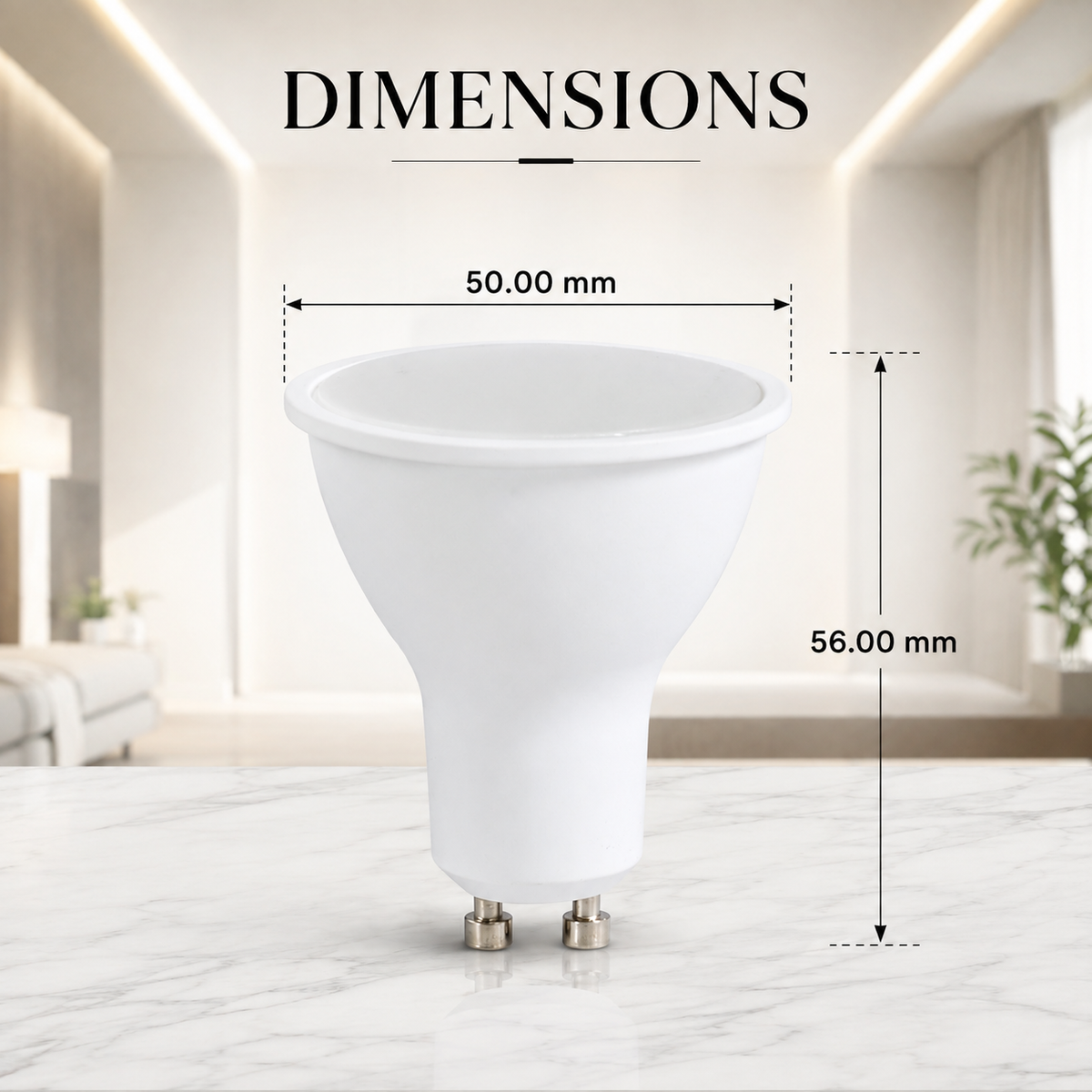 Bec LED GU10, 10 W, 1000 lm, 6500 K, lumină rece, echivalent 100 W