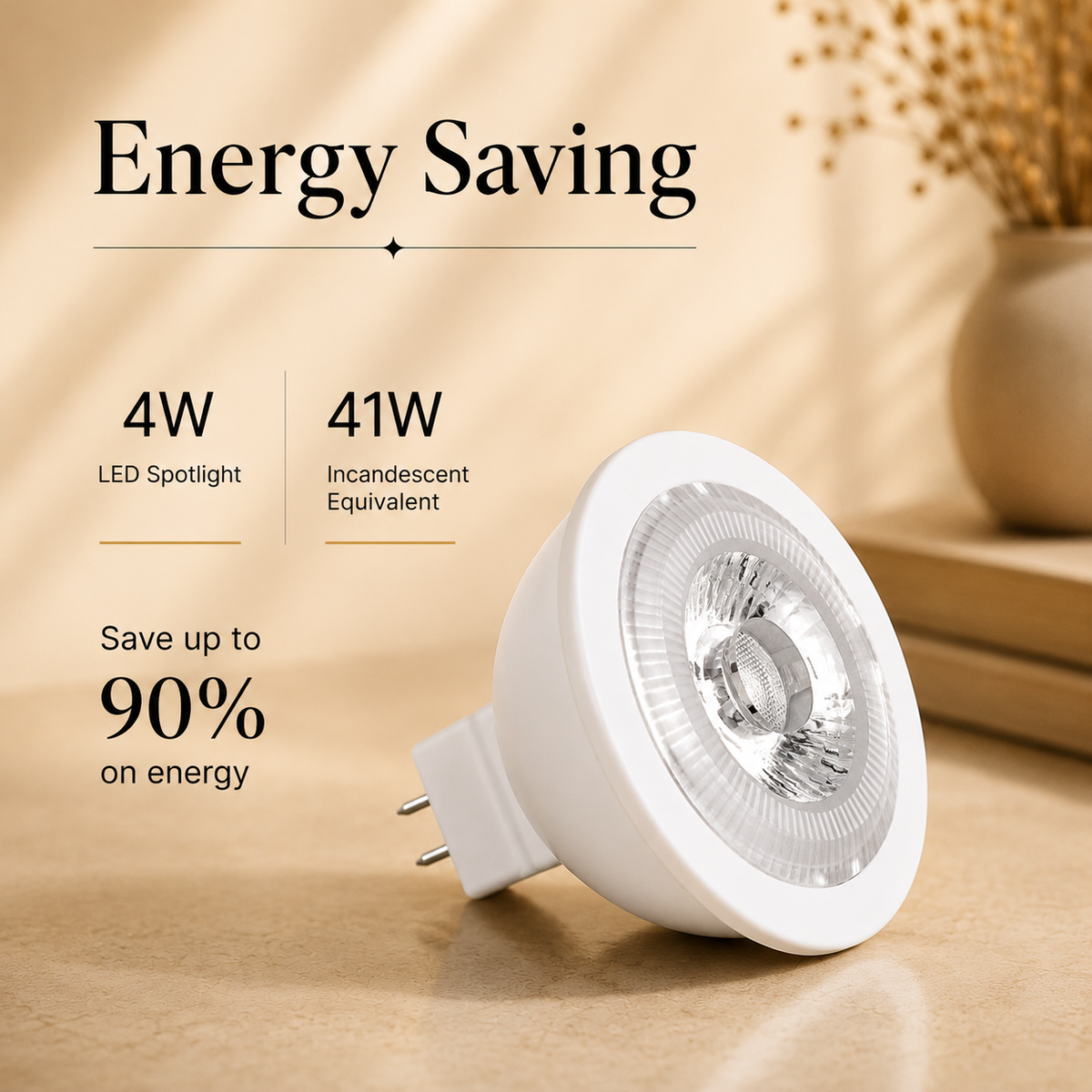 Bec LED MR16, 5 W, 400 lm, 3000 K, lumină albă caldă