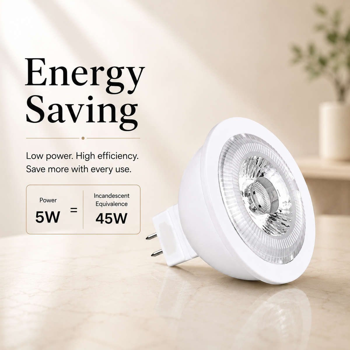 Bec LED MR16, 5 W, 6500 K, 420 lm, lumină rece
