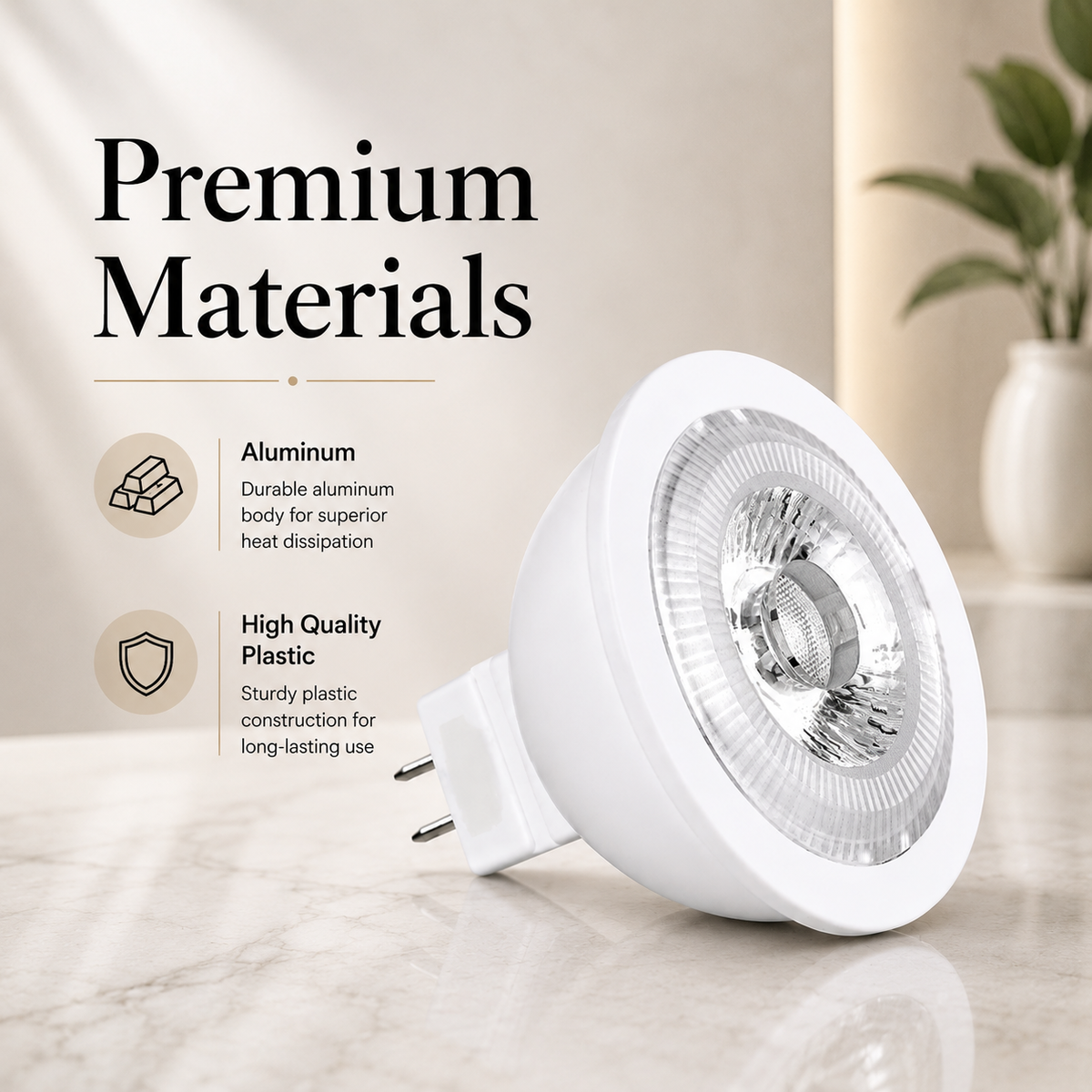 Bec LED MR16, 5 W, 6500 K, 420 lm, lumină rece
