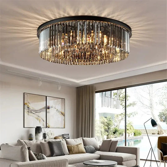 Plafonieră tip candelabru modernă din cristal și metal, 40 cm, E14