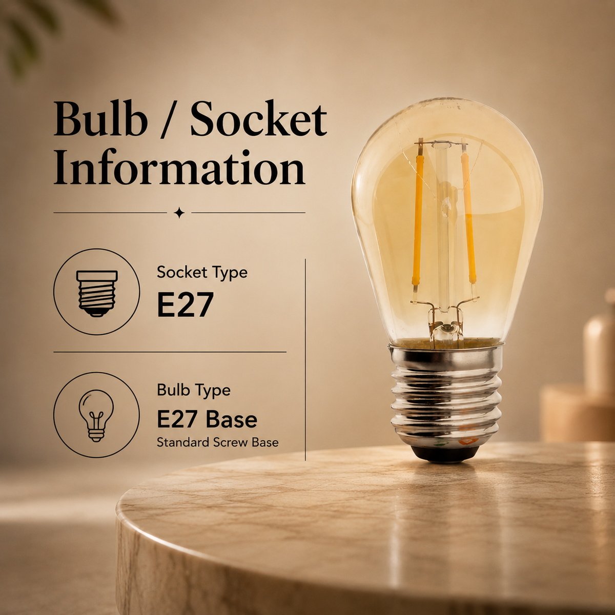 Bec LED cu filament S45FC, E27, dimabil, 4 W, 2700 K, lumină caldă