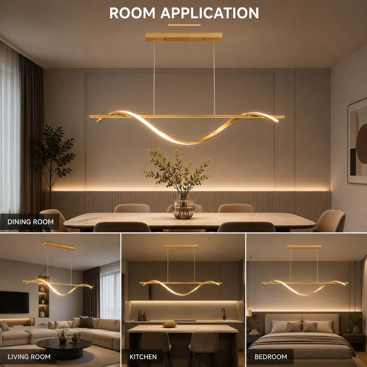 Plafonieră LED aurie 30 W, dimabilă, 3 culori, Wi-Fi și telecomandă, 38 cm