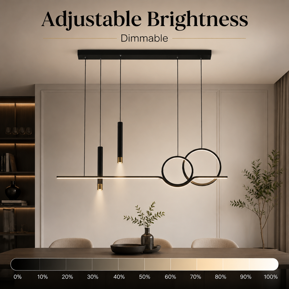 Plafonieră LED 98 W, 1750 lm, Wi-Fi, dimabilă, 3 temperaturi, neagră