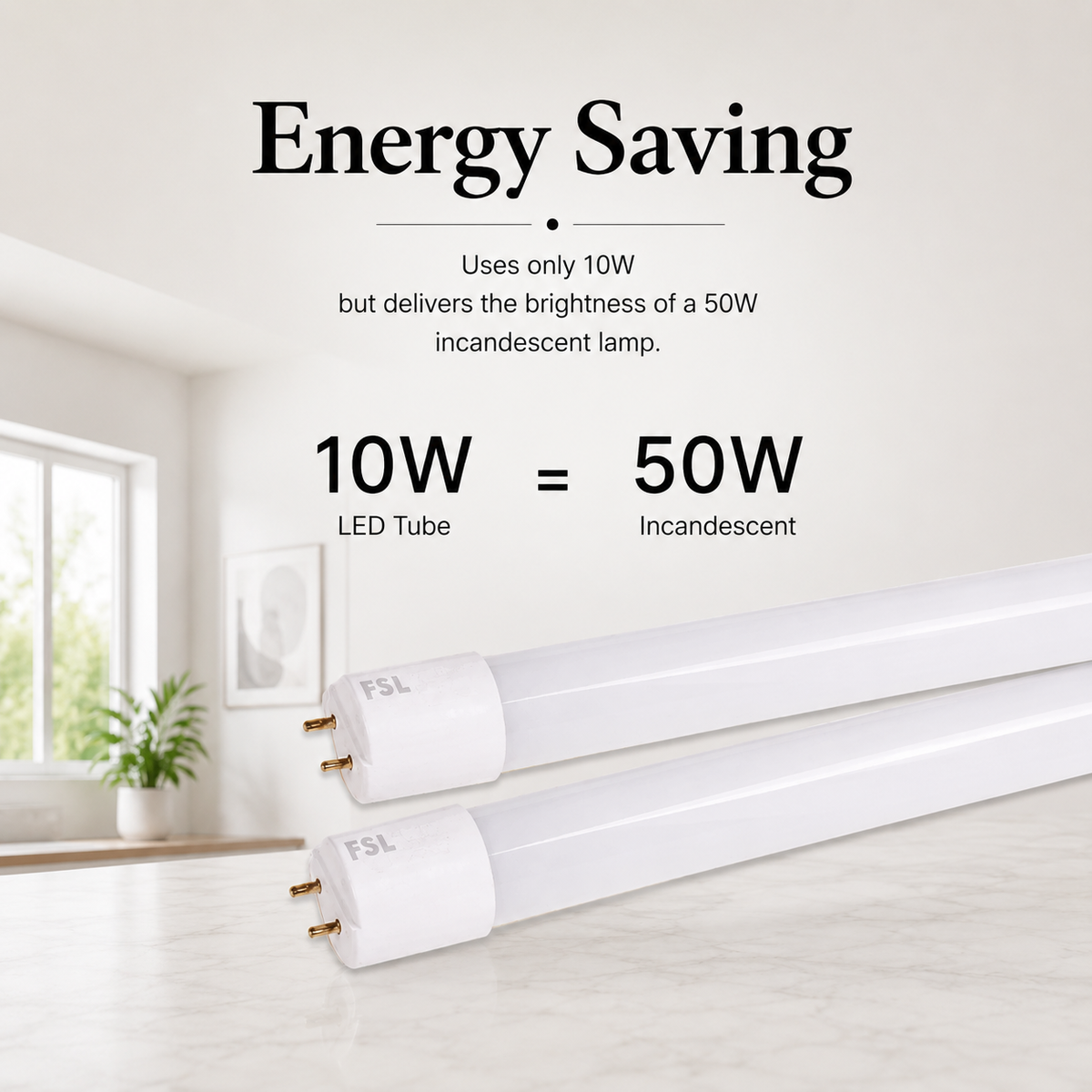 Tub LED T8, 10 W, 600 mm, 3000 K, G13, lumină albă caldă, mat