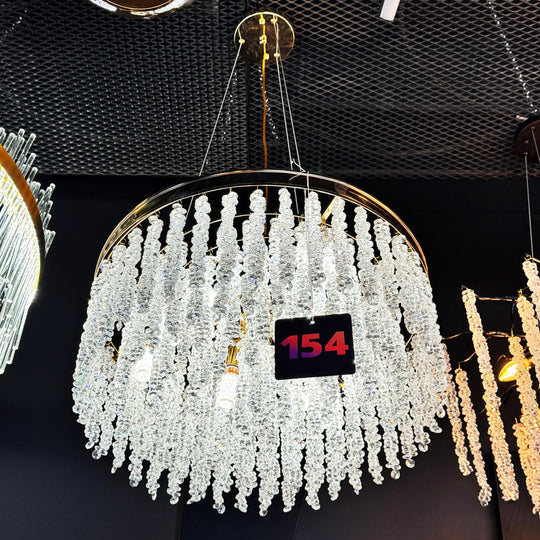 Candelabru LED din cristal, auriu, Ø 60 cm