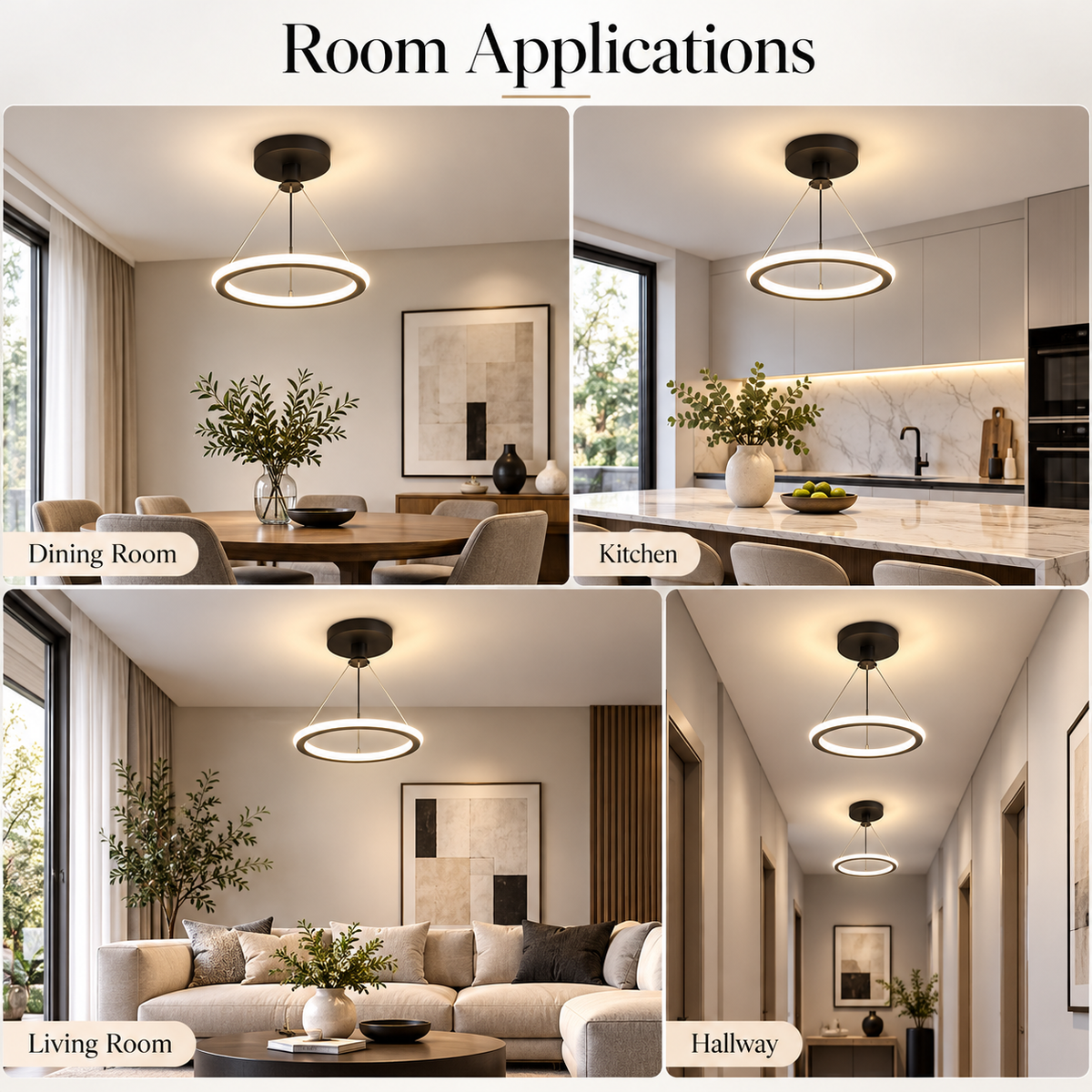 Plafonieră LED neagră, 27 W, Ø22 cm, 1200 lm, 3 funcții de iluminare