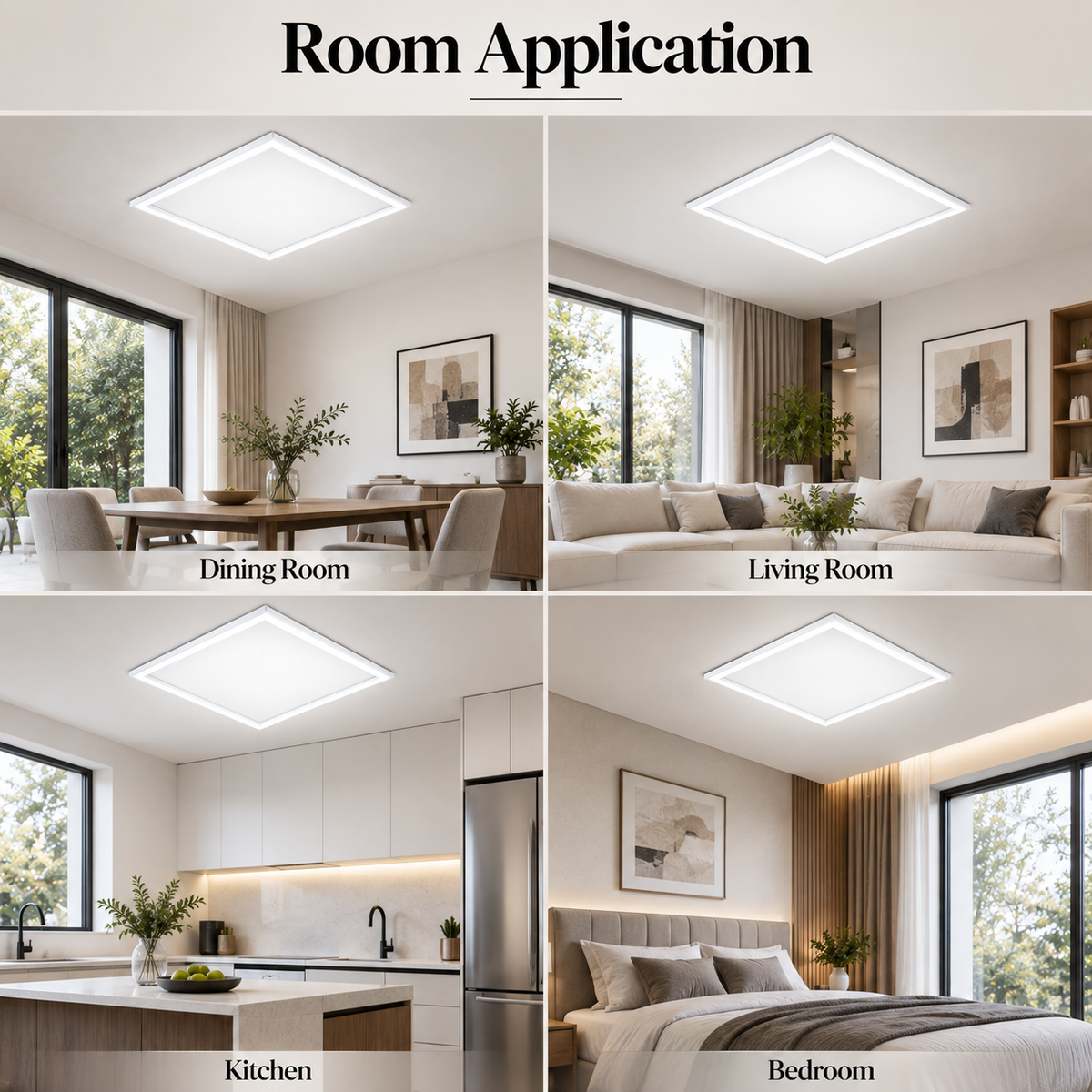 Panou LED 60 x 60 cm, 48 W, 6500 K, 4320 lm, ramă albă