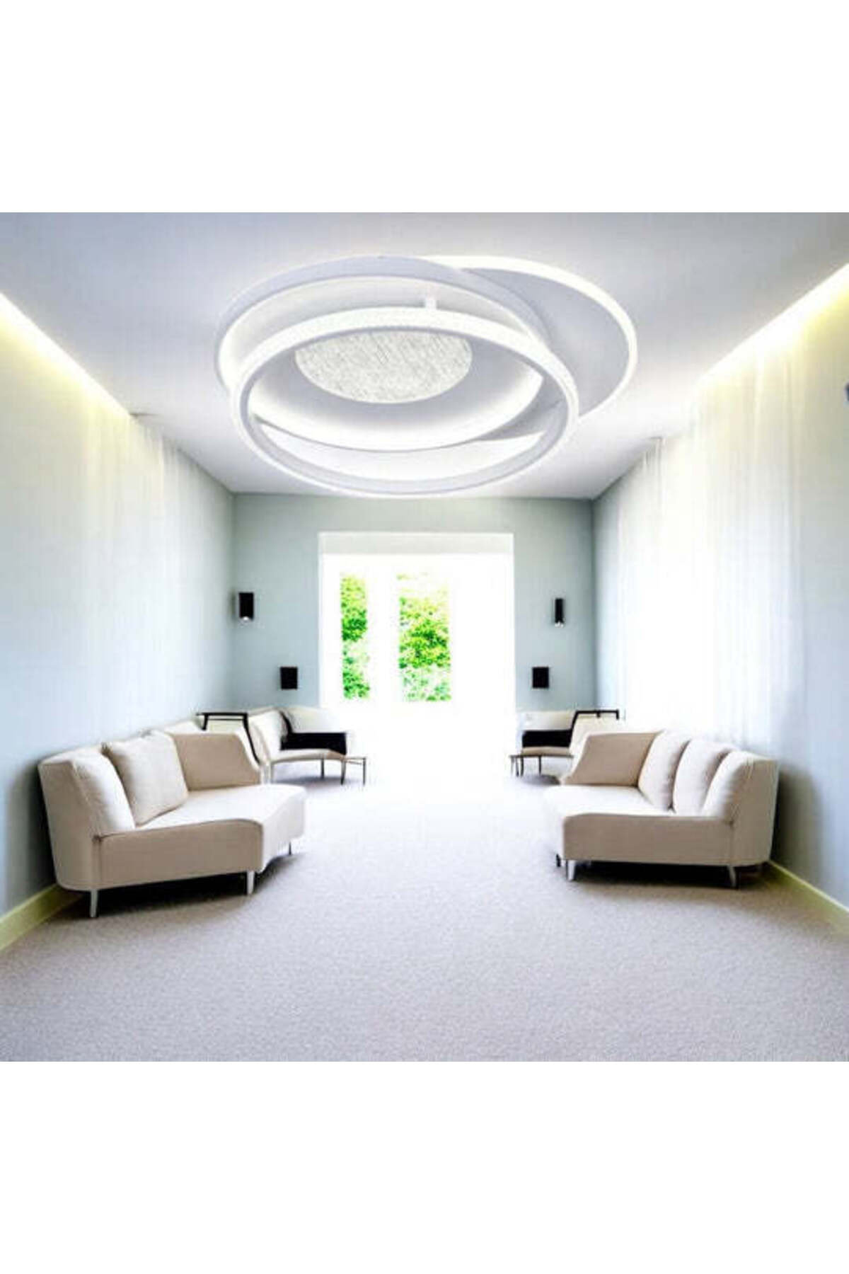 Plafonieră LED circulară cu telecomandă, 3 culori de lumină, alb