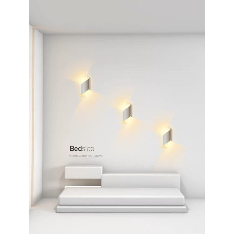 Aplică LED de exterior, 10 W, 3000 K, aluminiu și acril, albă