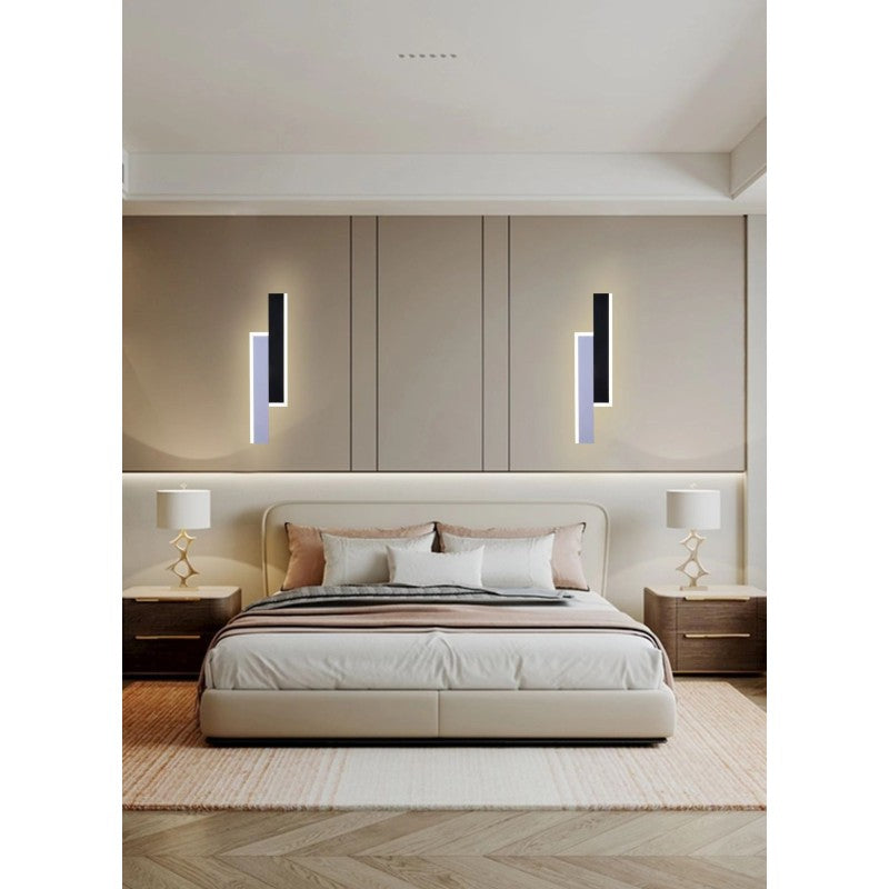 Aplică LED de perete 12 W, 40 cm, 600 lm, negru-alb, 3 temperaturi de culoare