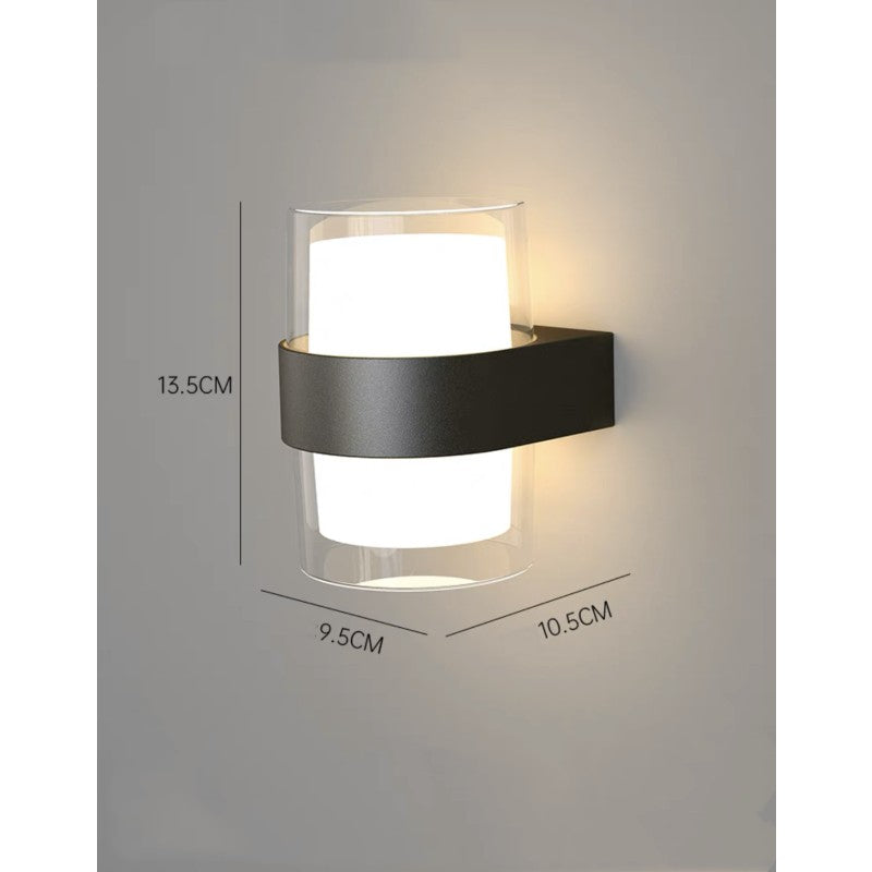 Aplică LED de exterior neagră, 10 W, 1250 lm, 3000 K, aluminiu și acril