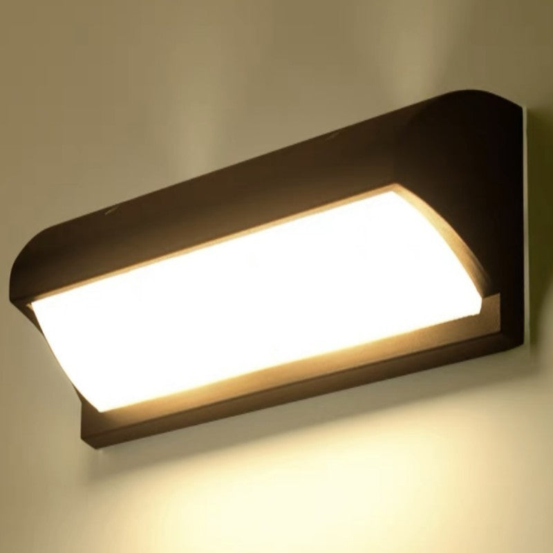 Aplică LED de exterior, 12 W, 3000 K, aluminiu și acril, 220 V, nedimabilă