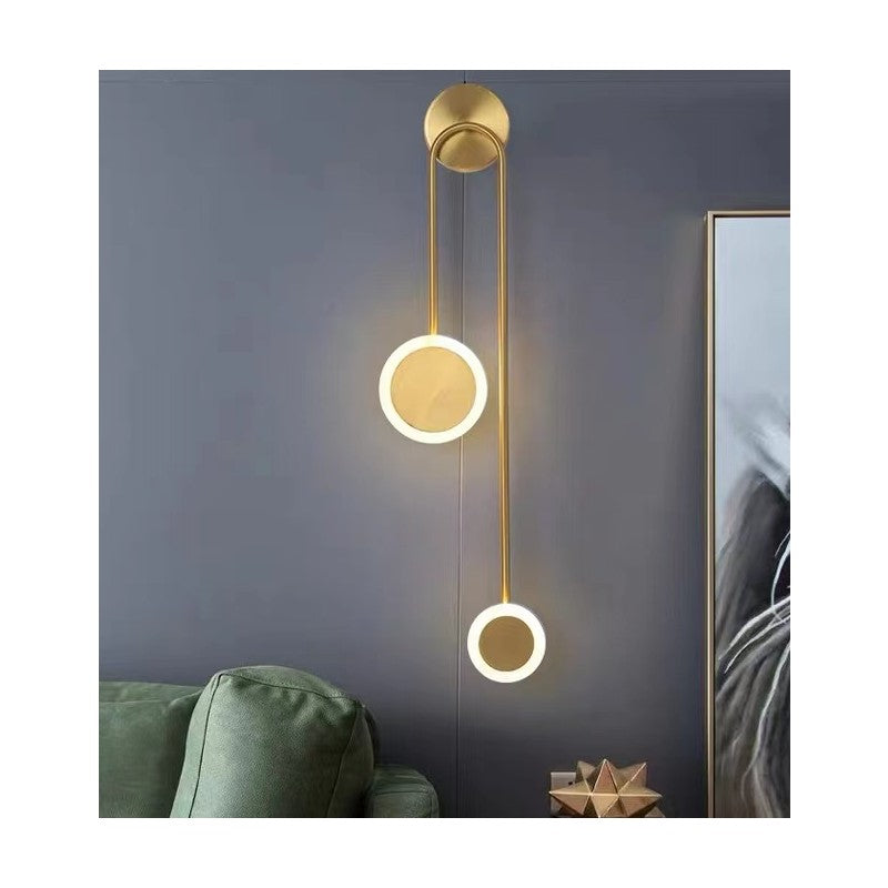 Set de 2 aplice LED SE-W2550-GD, 10 W, 4000 K, auriu, 69,5 cm