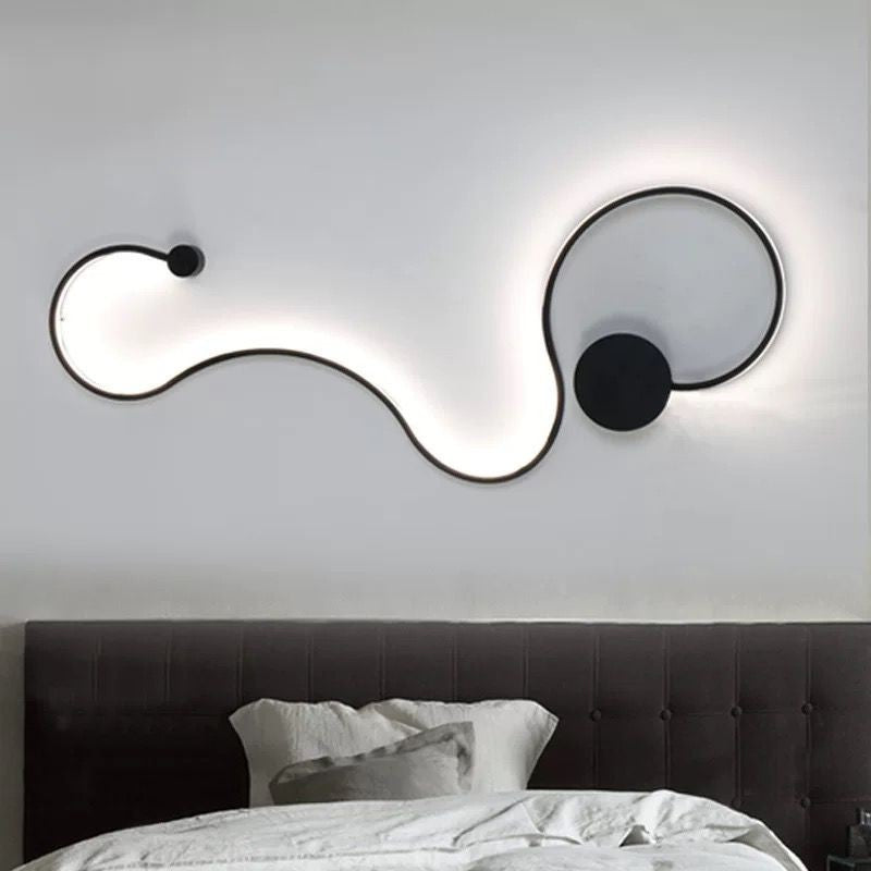 Aplică LED de perete neagră, 89 cm, 62 W, 3000 lm, 3 funcții de iluminare