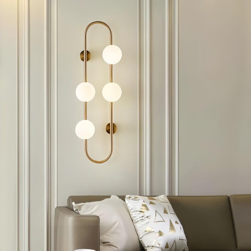 Aplică de perete aurie cu 4 globuri, 4xG9, 70 cm