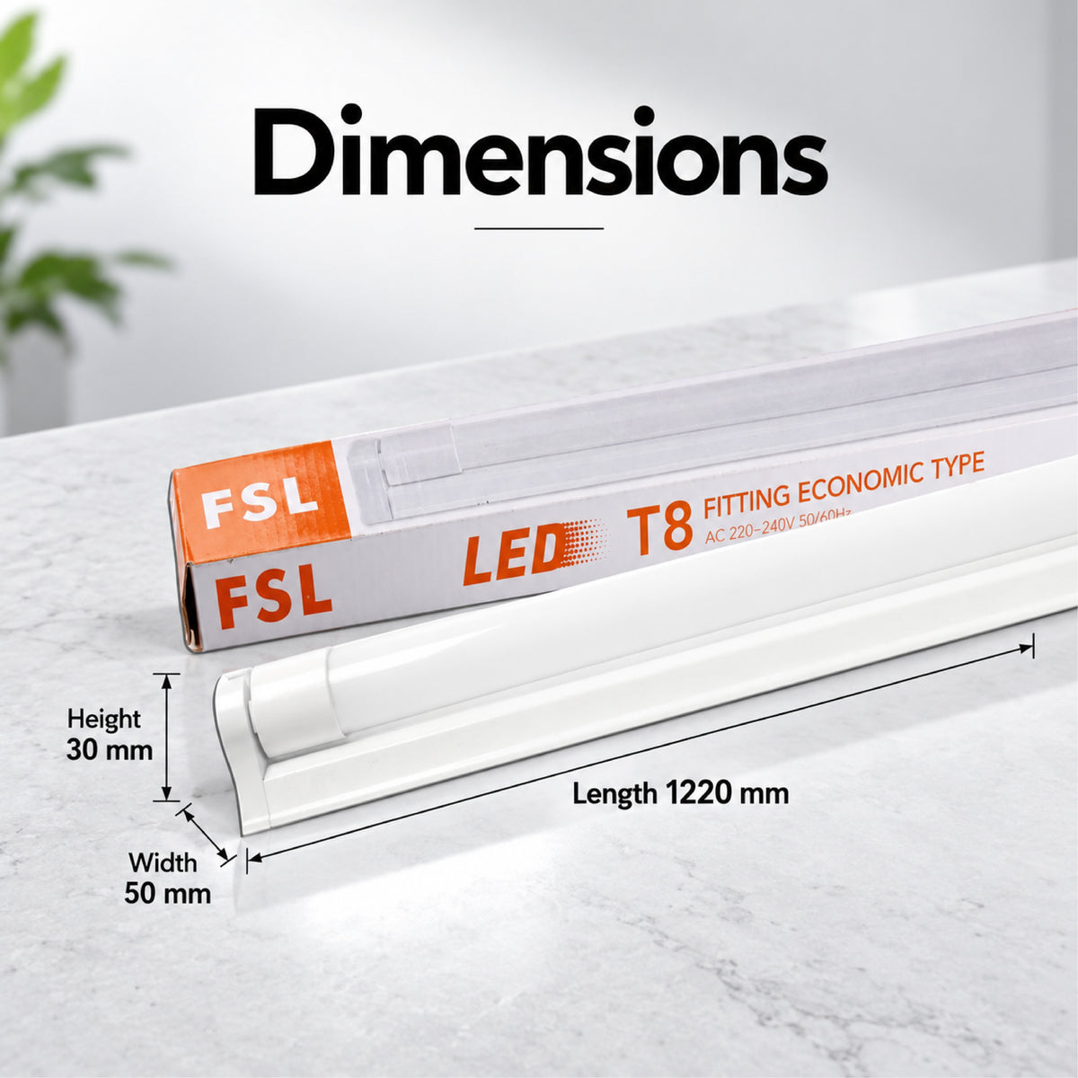 Tub LED 18W, 122 cm, 1800 lm, lumină rece 6500K