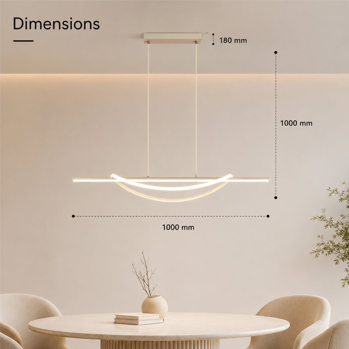 Plafonieră LED 92 W, 100 cm, cu telecomandă și 3 temperaturi de culoare
