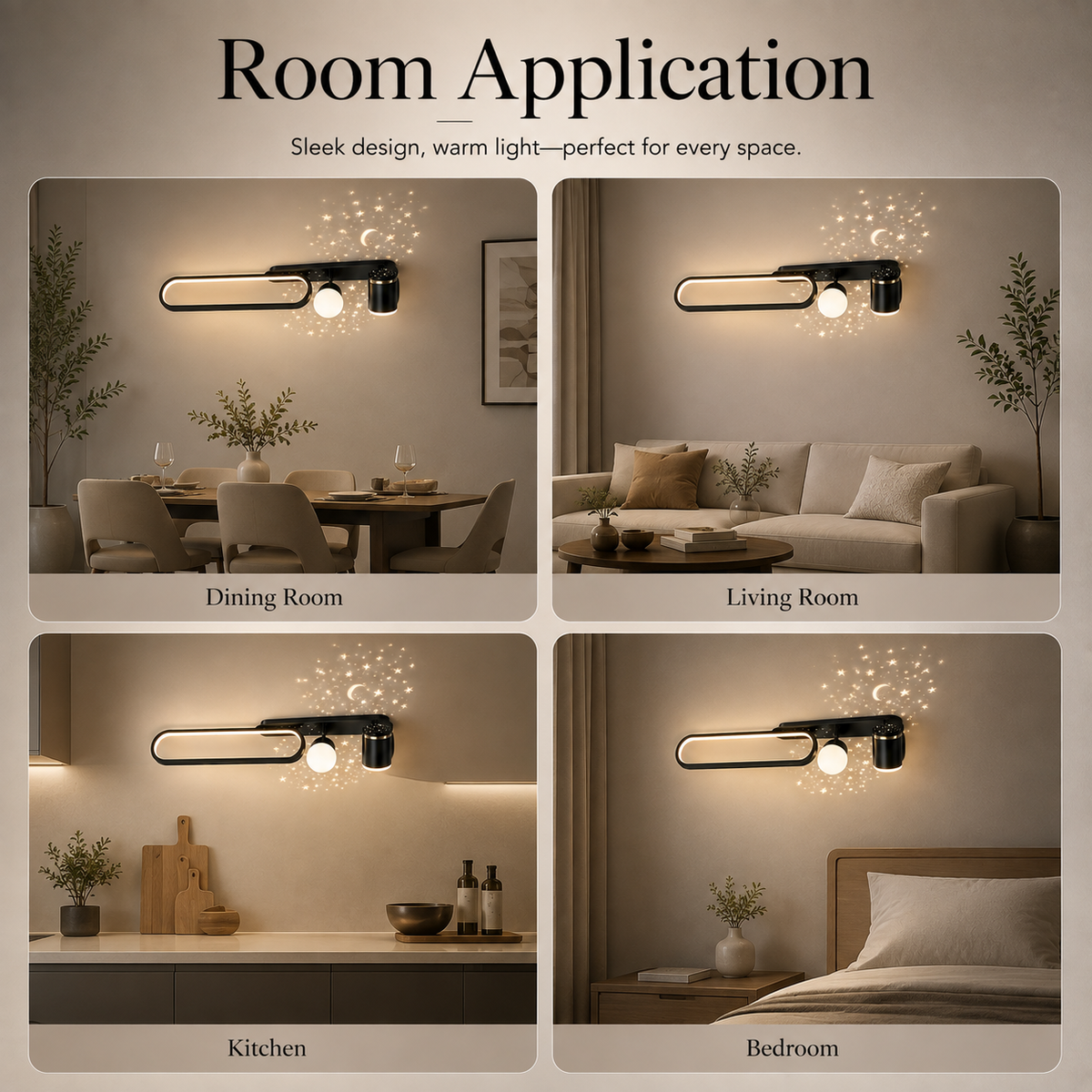 Plafonieră LED neagră, 80 cm, 58 W, 3000 lm