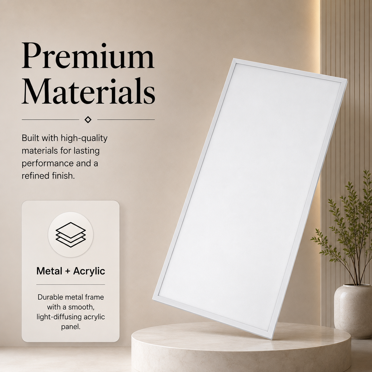 Panou LED de plafon 80 W, 10.000 lm, 3 culori, alb, 120x60x20 mm