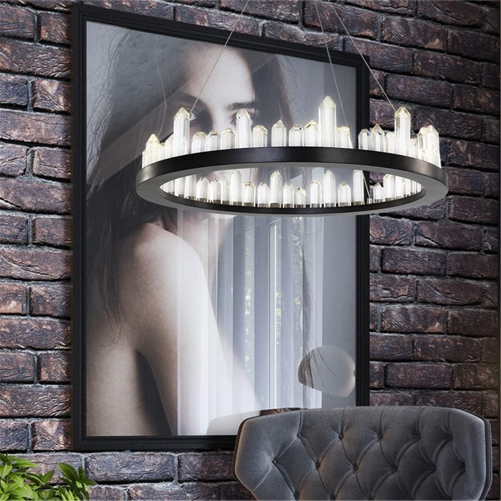 Plafonieră LED neagră cu cristale 60 cm, WiFi, dimabilă, 3 culori