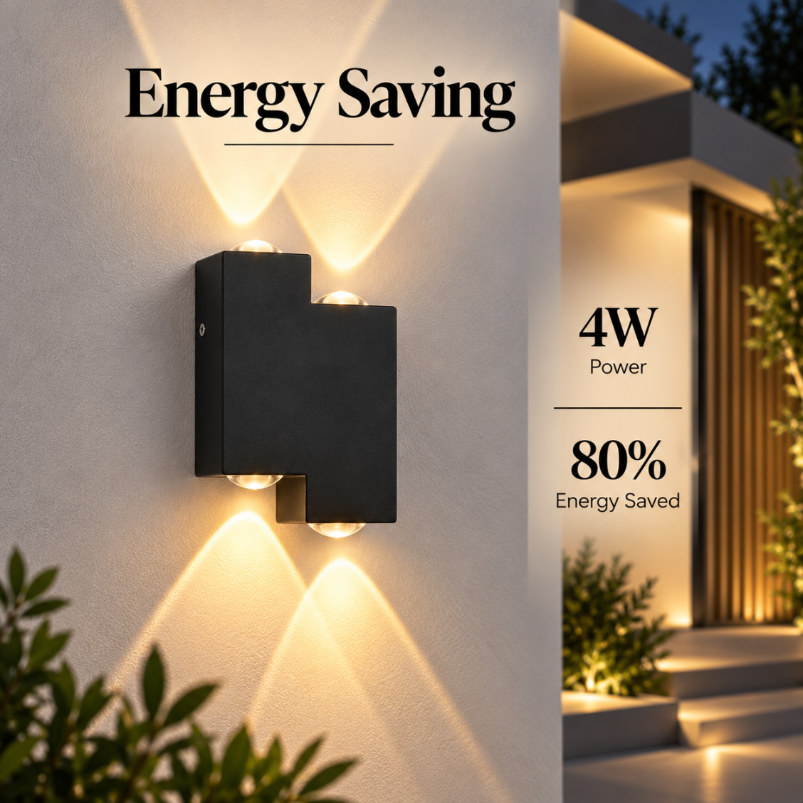 Aplică LED de exterior albă, 4 W, IP65, 3 temperaturi de culoare, 11 cm