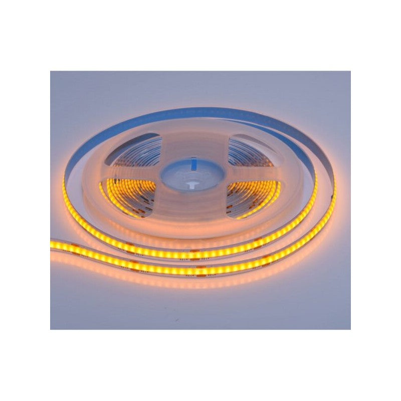Bandă LED COB 12 V, 3000 K, lumină caldă, pentru interior