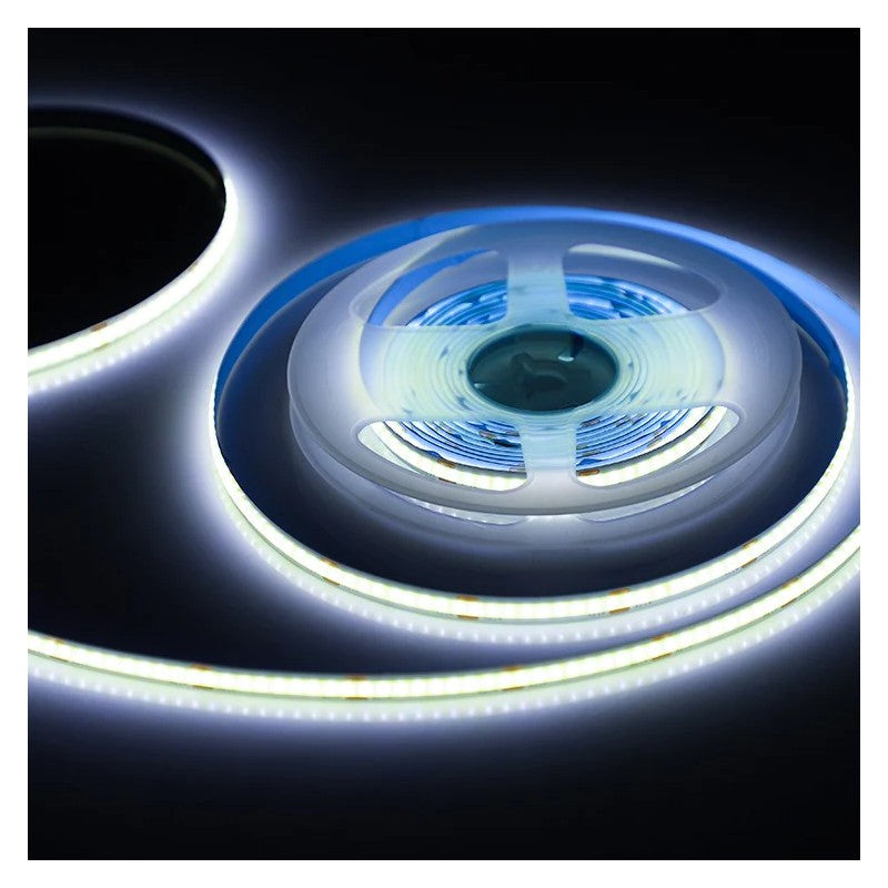 Bandă LED COB 24 V, 6500 K, lumină rece, pentru interior