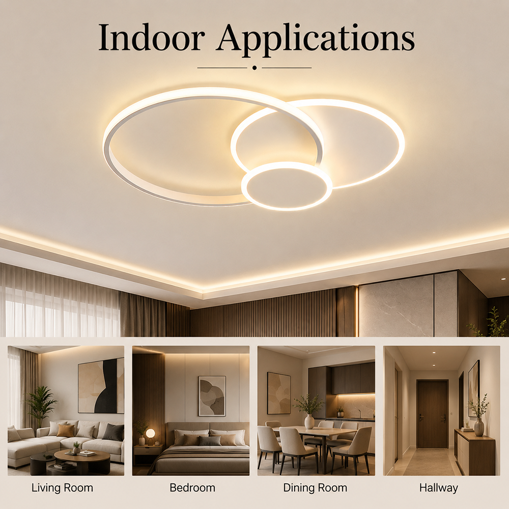 Plafonieră LED aurie, 70 cm, dimabilă Wi-Fi, cu telecomandă, 3 culori