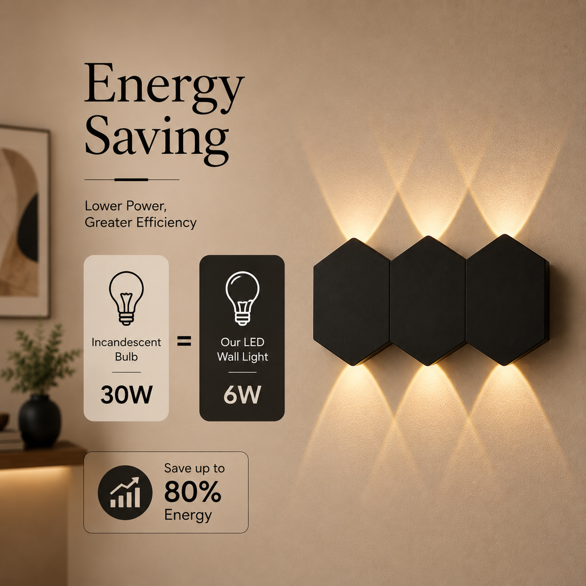 Aplică LED de exterior neagră, 6 W, 750 lm, IP65, 3 culori de lumină