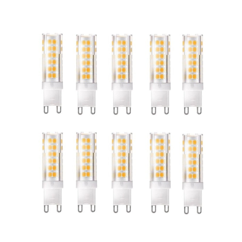 Set de 10 becuri LED G9, 5 W, 400 lm, 3000 K, lumină caldă, 220 V