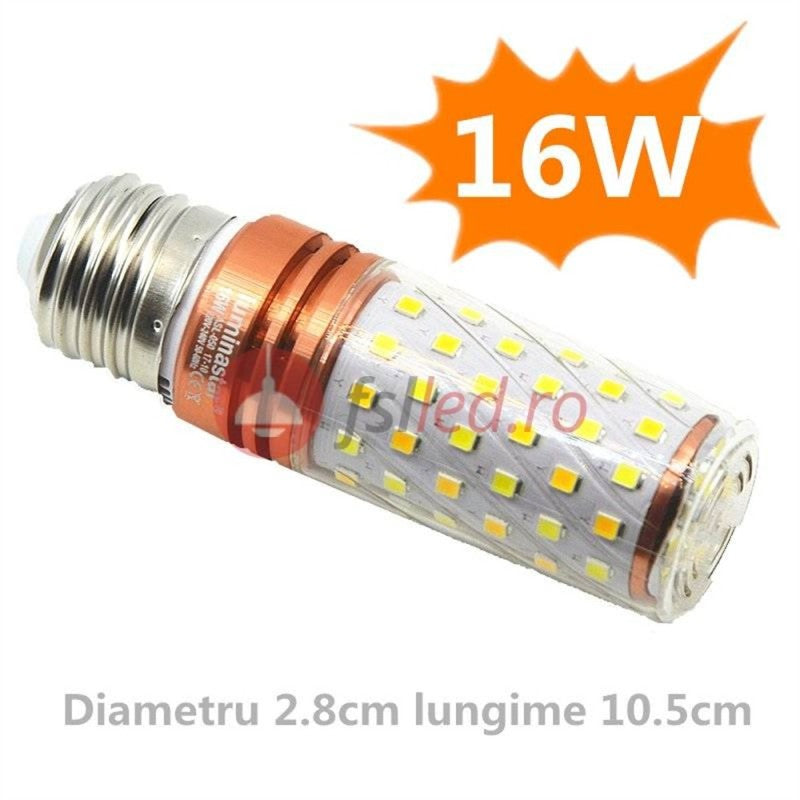 Bec LED E27, 16 W, 6500 K, 4000 lm, lumină alb rece