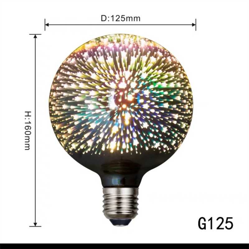 Bec LED 3D tip glob G125, E27, 4 W