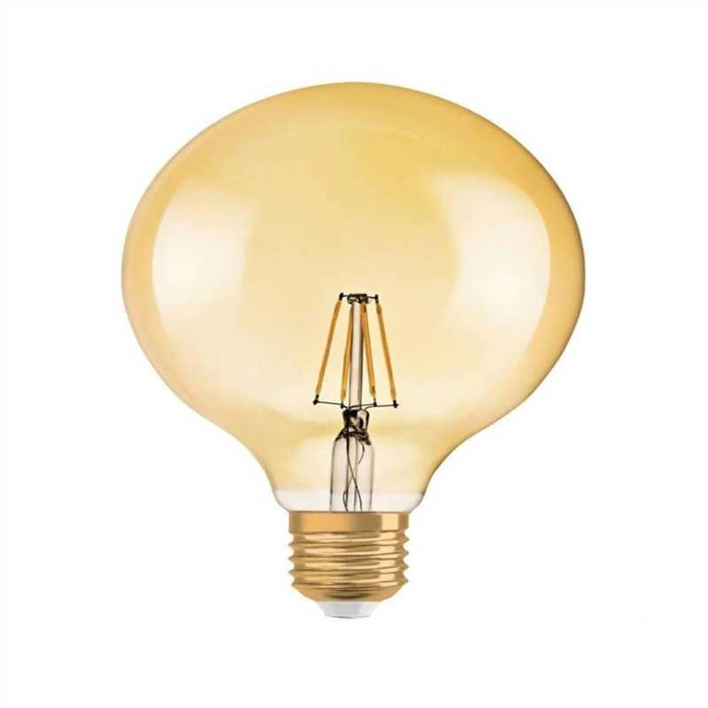 Bec LED cu filament G125, E27, 6,5 W, 2700 K, 650 lm, lumină caldă
