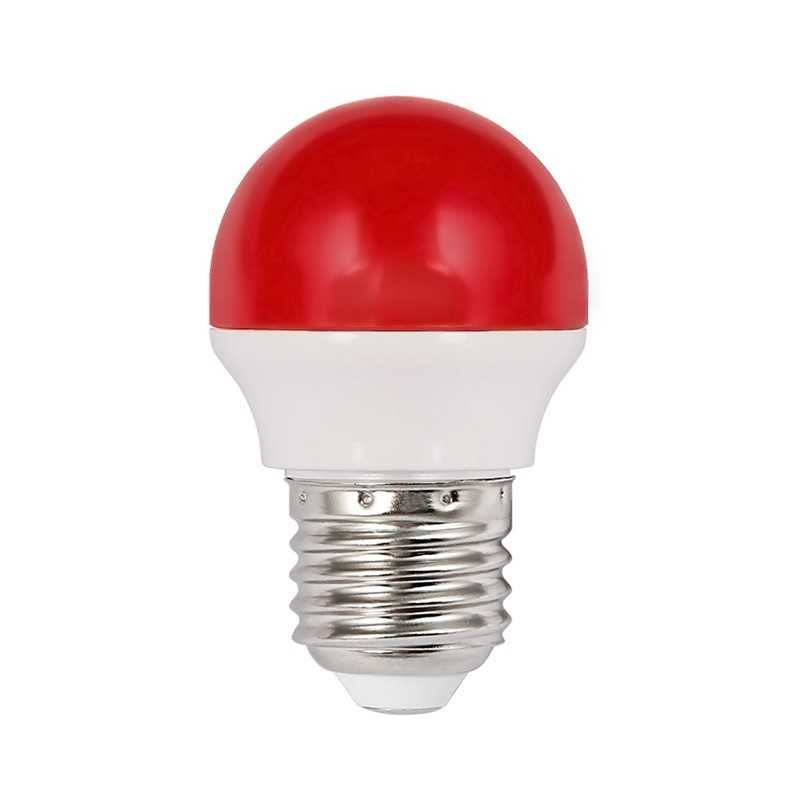 Bec LED G45, E27, 2 W, 180 lm, lumină roșie
