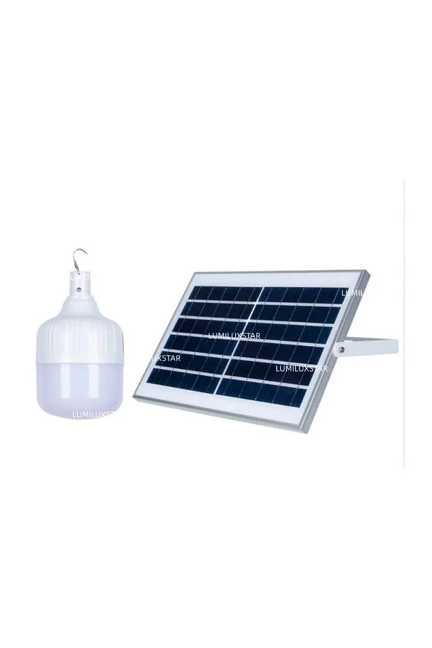 Bec LED solar 100 W cu lumină rece și cablu de 5 m