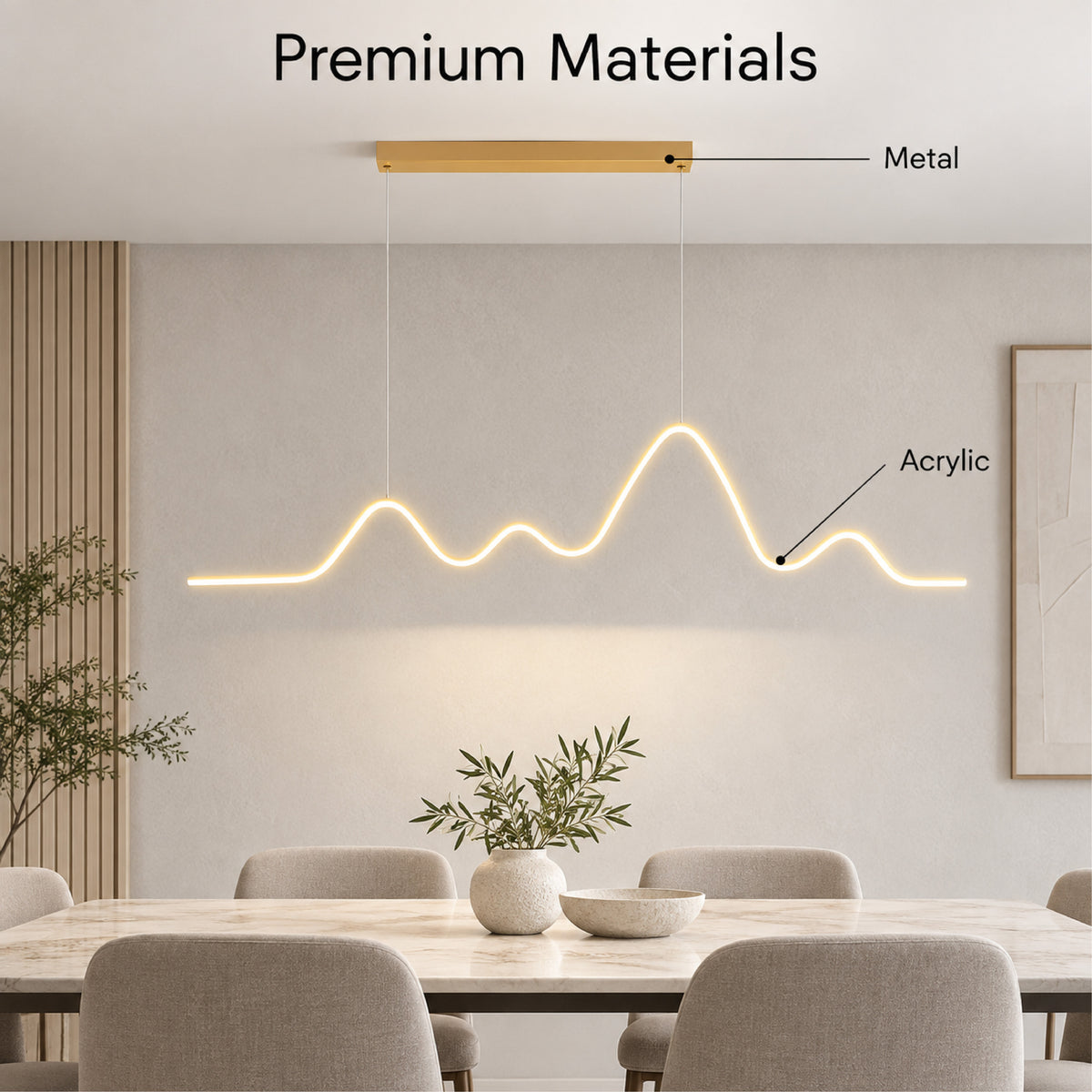Plafonieră LED aurie, 64 W, Wi-Fi, telecomandă, dimabilă, 120 × 80 cm