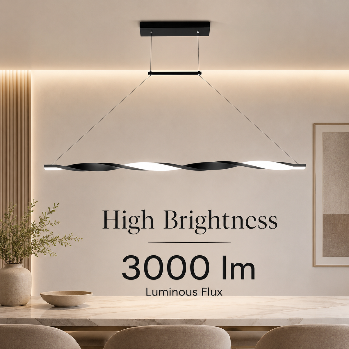 Plafonieră LED modernă, 100 cm, cu telecomandă, 3000 lm