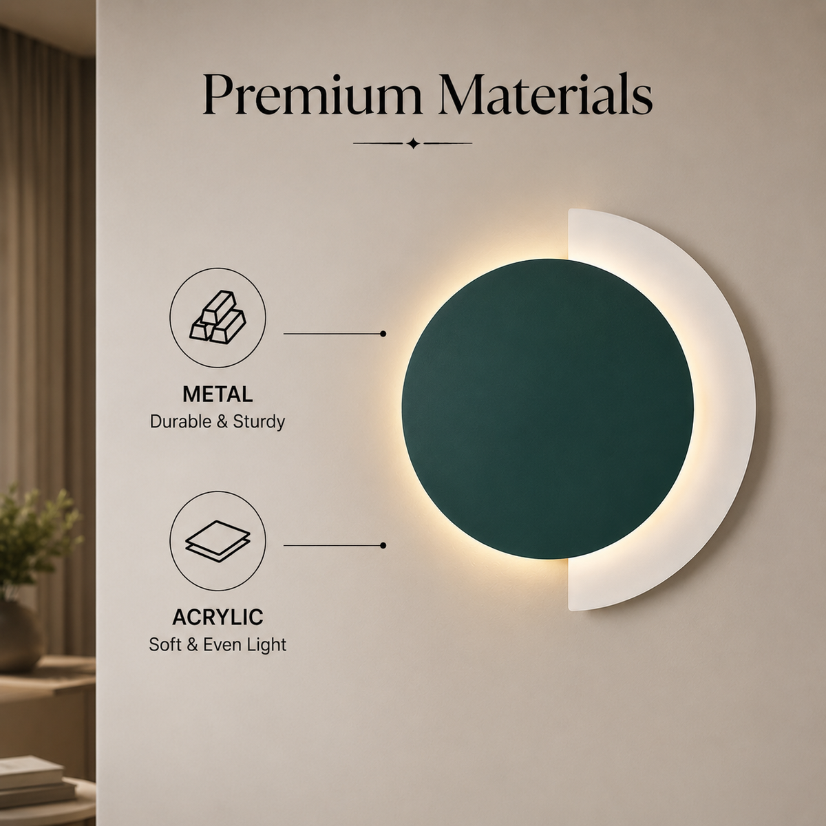 Aplica LED de perete, verde, Ø30 cm, 3 culori, 26 W, 1500 lm