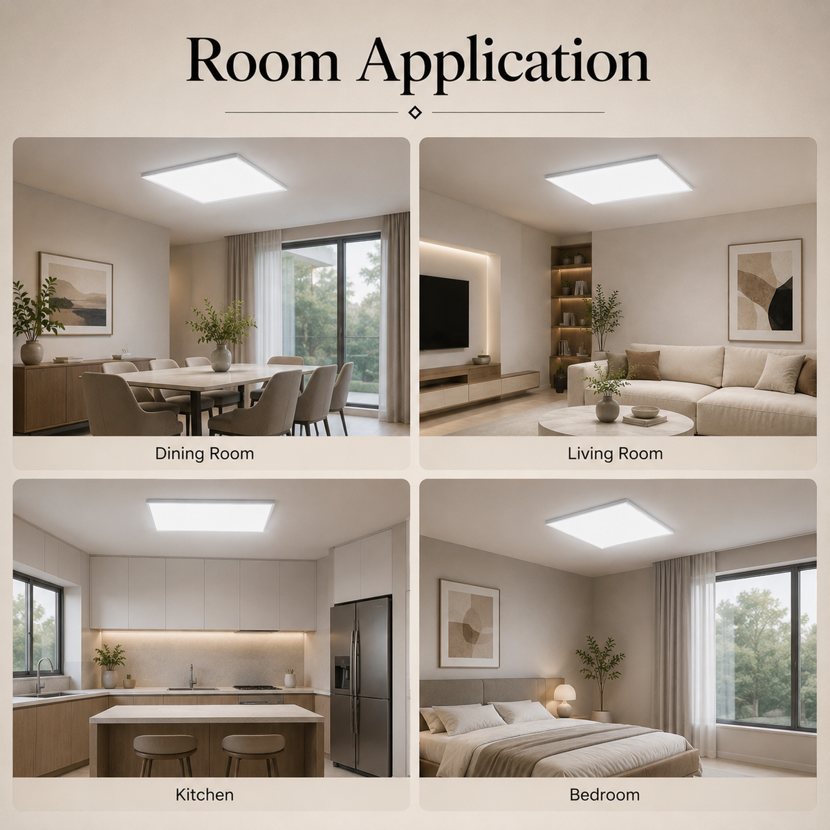 Panou LED de plafon 80 W, 10.000 lm, 3 culori, alb, 120x60x20 mm