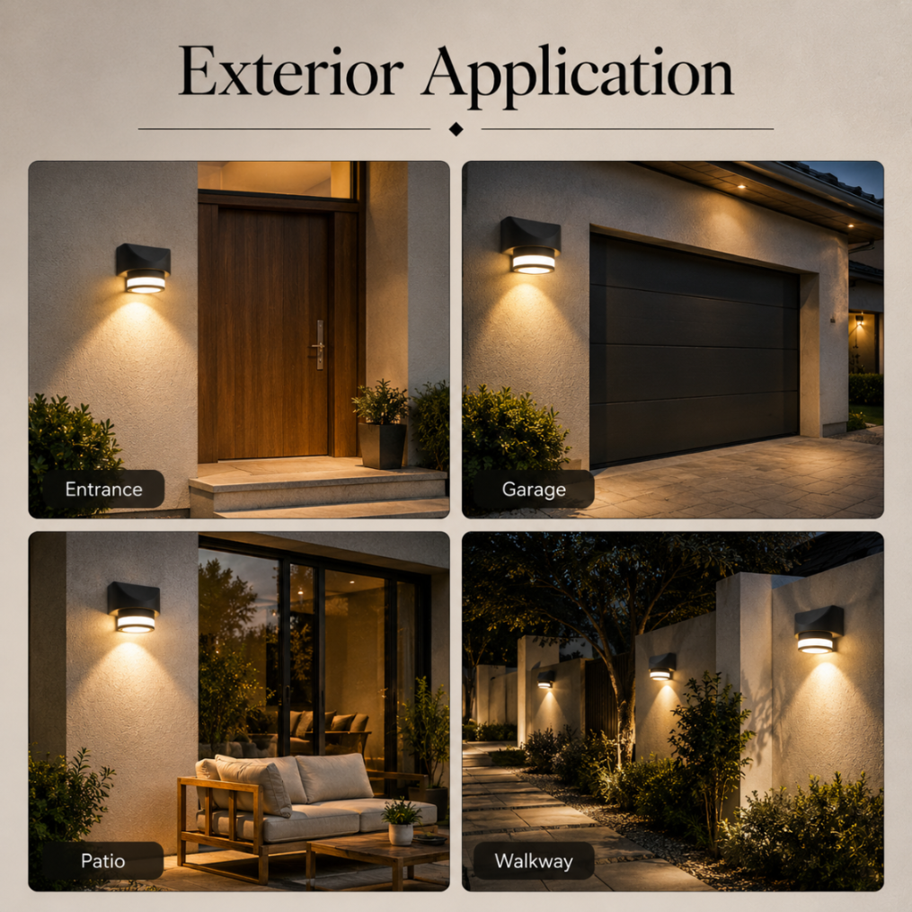 Aplică LED de exterior, albă, IP65, 7 W, 3 temperaturi de culoare, 12 cm