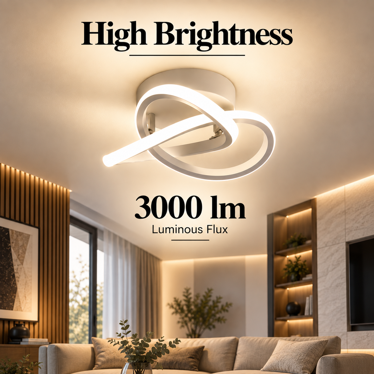 Plafonieră LED albă, 24 W, 3000 lm, 3 temperaturi de culoare, 25 cm