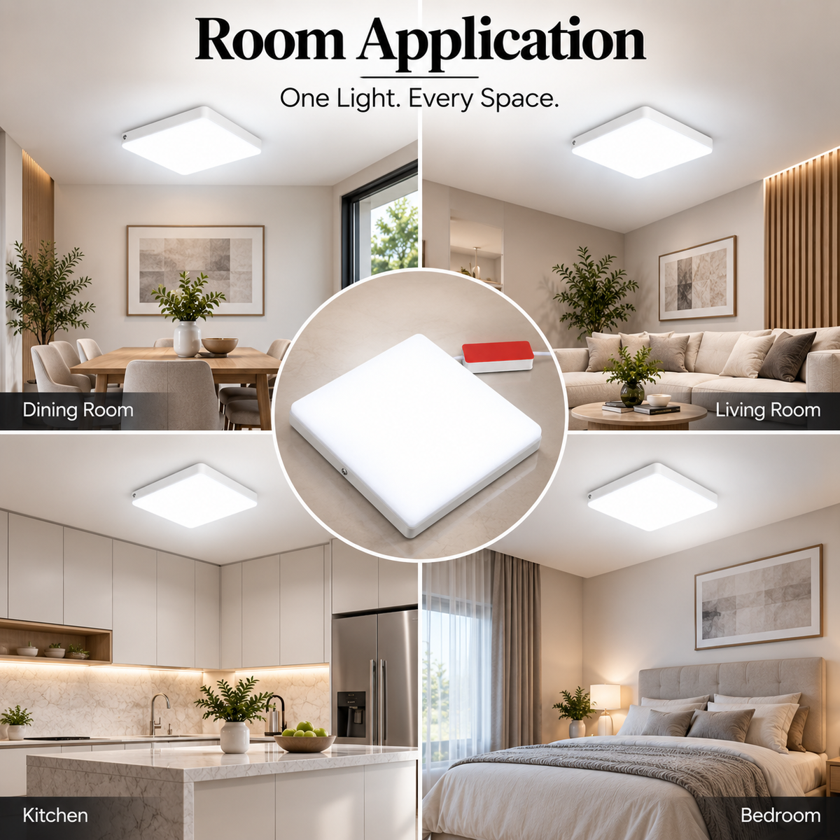 Aplică LED rotundă de perete, 18 W, 2240 lm, 3 culori, albă, IP20