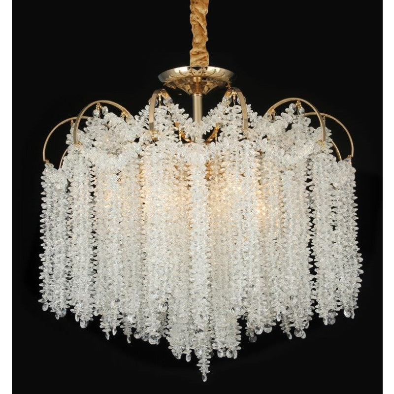 Candelabru modern din metal și cristal, Ø60 cm, 40 W