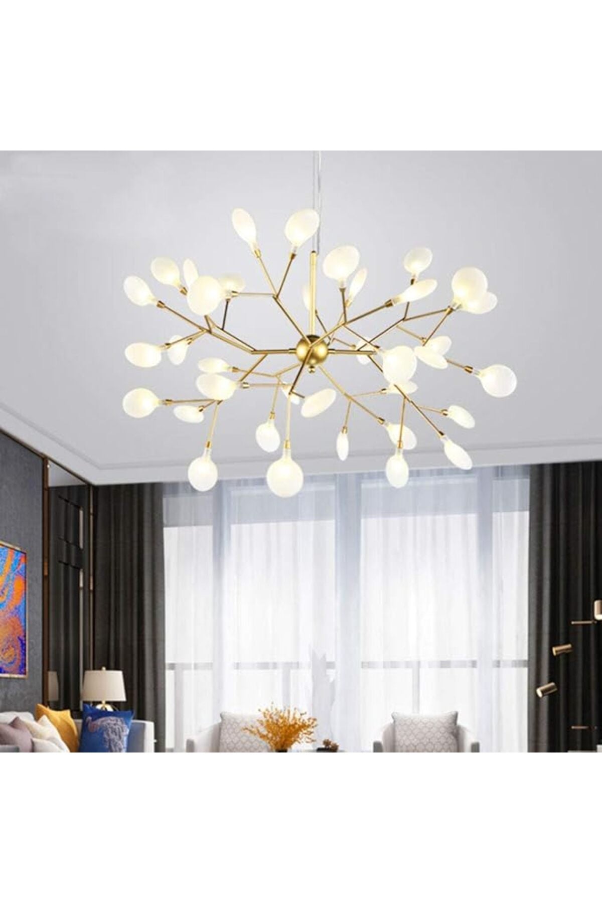 Candelabru decorativ cu 36 de becuri LED G4, 72 W, alb, 36 cm