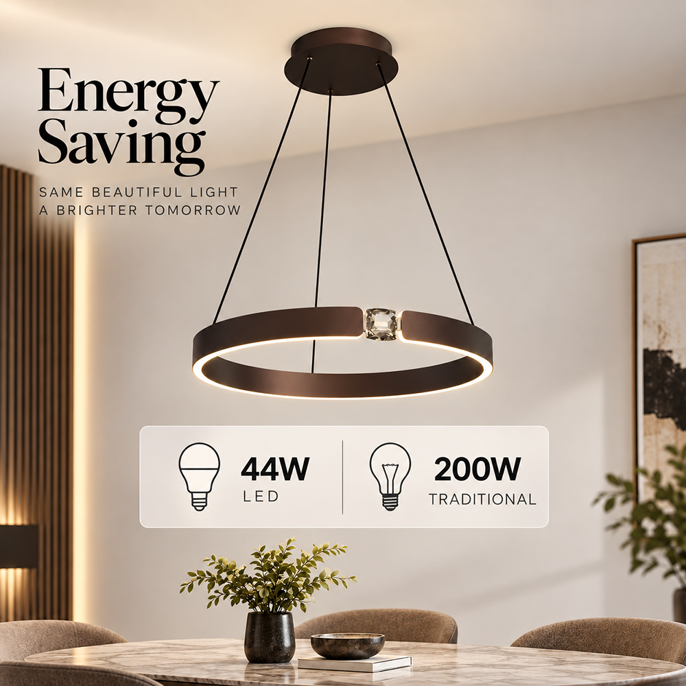 Pendul LED 44 W, 2000 lm, culoare maro cafea